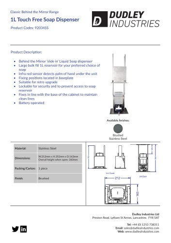 1L Touch Free Soap Dispenser