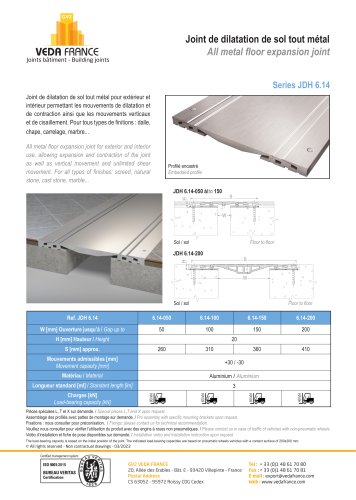 All metal floor expansion joints - JDH 6.14