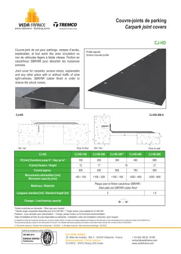 Couvre-joints de parking Carpark joint covers