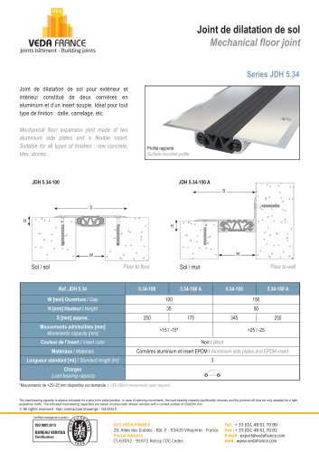 Floor expansion joints - JDH 5.34