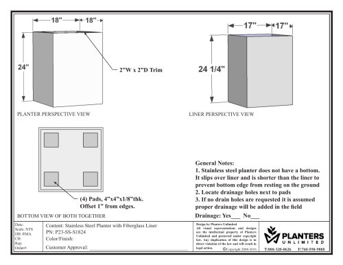 Stainless Steel Commercial Planter