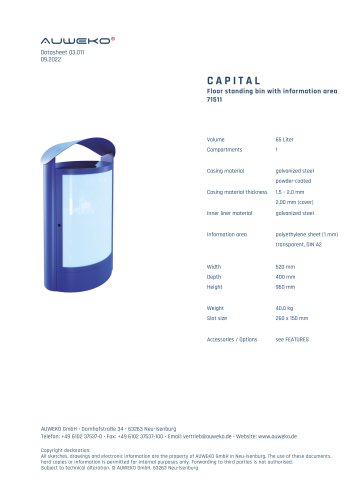 Datasheet AUWEKO Capital 71511