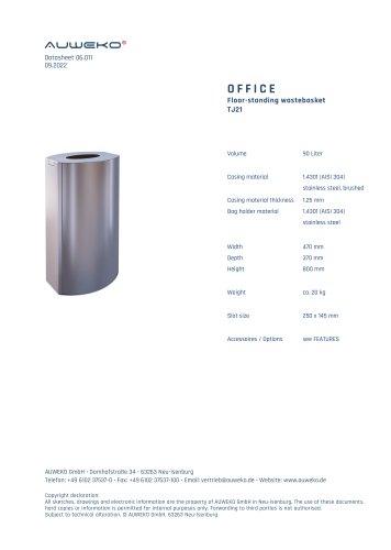 Datasheet AUWEKO TJ21