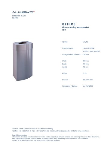Datasheet AUWEKO TP11