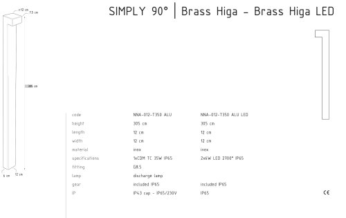 SIMPLY 90° BRASS HIGA