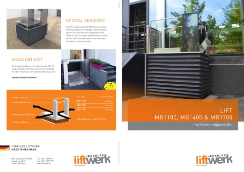 LIFT MB1100, MB1400 & MB1700 the flexible adjacent lifts