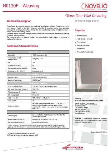 Glass fiber Wa l Covering