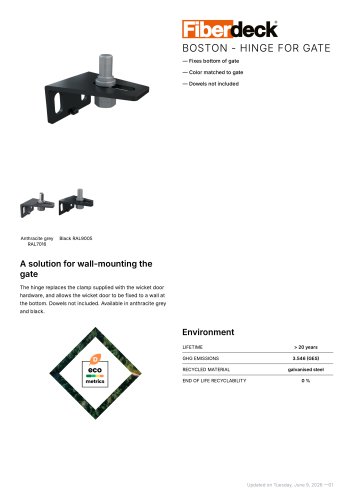BOSTON - Hinge for gate