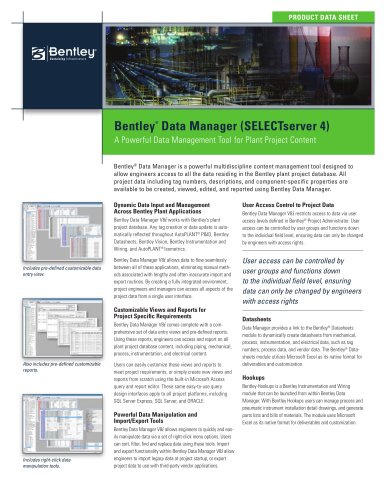 Bentley ® Data Manager