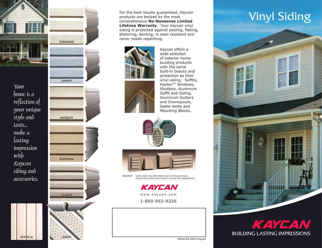 Vinyl Siding Pamphlet Kaycan Pdf Catalogues Doentation Vinyl Siding Pamphlet 1 2 Pages