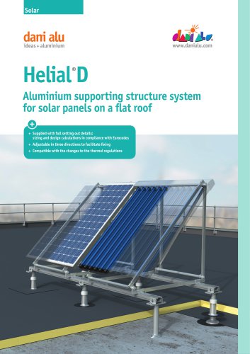 Helial D : Aluminium supporting structure system for solar panels on a flat roof