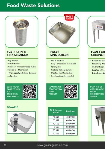 FOOD WASTE FILTERS AND SCREEENS