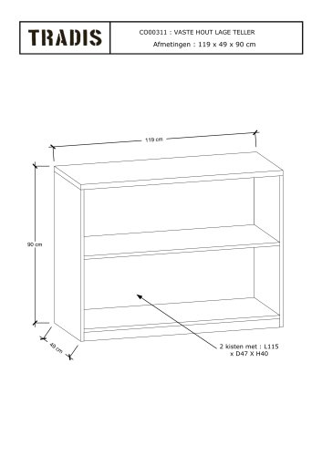 LOW COUNTER 2 SHELFS