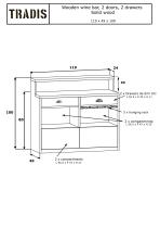 Wooden wine bar, 2 doors, 2 drawers Solid wood-3
