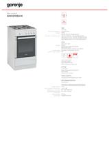 Gas cooker GIN52108AW - 1