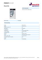 Product data sheet Room air control RLS RC - 1