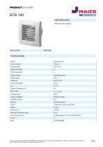 Product data sheet Small room fan ECA 120 - 1