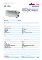 Product data sheet Ventilation unit WS 150 R - 1