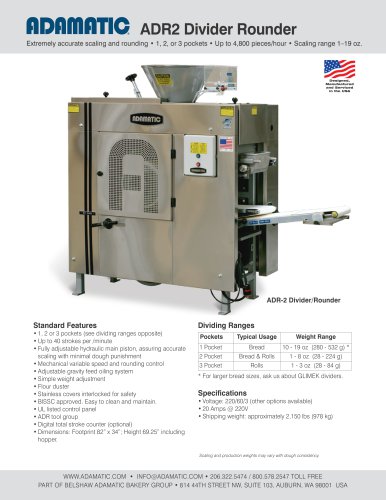 Glimek SD-180 Dough Divider - ADAMATIC - PDF Catalogs | Documentation ...