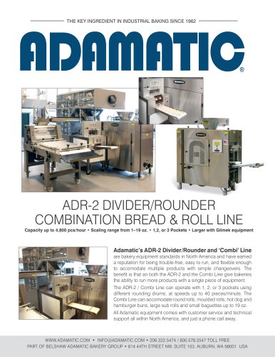 Adamatic Combination Bread and Roll Makeup Line