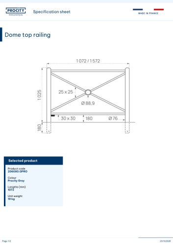 Dome top railing