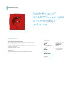 Busch-Protector SCHUKO socket outlet with overvoltage protection RED RAL 3020 - 1