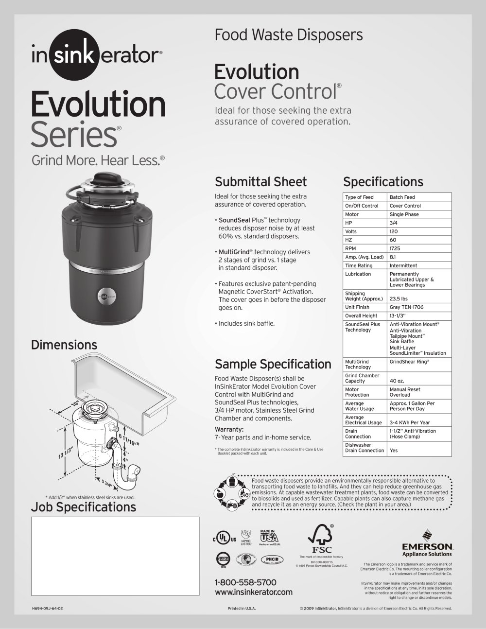 Evolution Cover Control Insinkerator Pdf Catalogues Evolution Cover Control 1 Pages