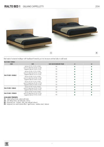 scheda tecnica rialto bed 1