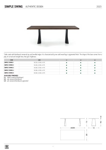 scheda tecnica simple swing