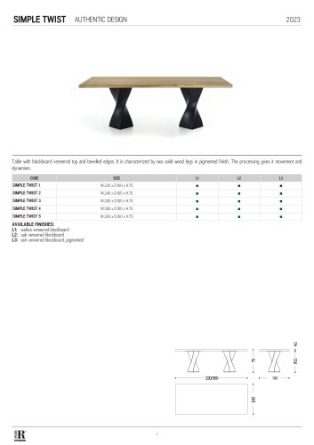 scheda tecnica simple twist