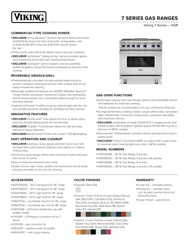 7 SERIES GAS RANGES