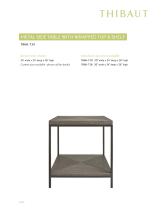 METAL SIDE TABLE WITH WRAPPED TOP & SHELF-1