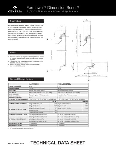 Formawall® Dimension Series® 2 1/2” DS-58 Horizontal & Vertical Applications