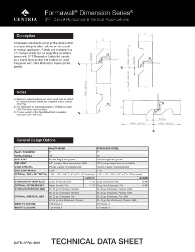 Formawall® Dimension Series® 3”-T DS-59 Horizontal & Vertical Applications