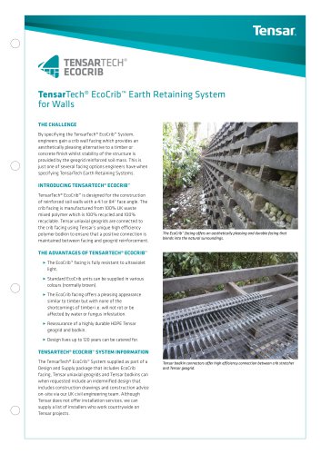 TensarTech EcoCrib Earth Retaining System For Walls - See more at: http://www.tensar.co.uk/Downloads?currentPage=2&subPath=Brochures&languageFilter=English&typeFilter=Tensar+Marketing+Brochure+(EMEA)#sthash.uhuSdXcr.dpuf