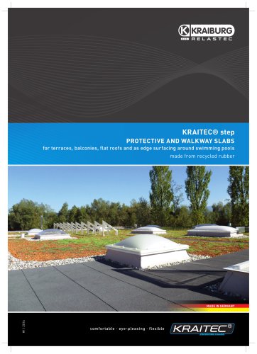 KRAITEC® STEP PROTECTIVE AND WALKWAY SLABS FOR TERRACES, BALCONIES,FLAT ROOFS AND AS EDGE AROUND SWIMMING POOLS