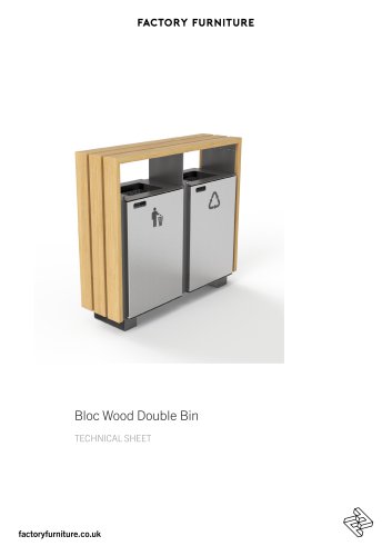 Bloc Wood Double Bin