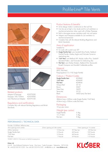KG979100 Klober Profile-Line Adaptor To Suit Profile-Line Tile Vents By Klober