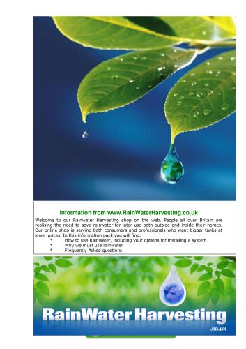 Rainwater Harvesting - Information and FAQs