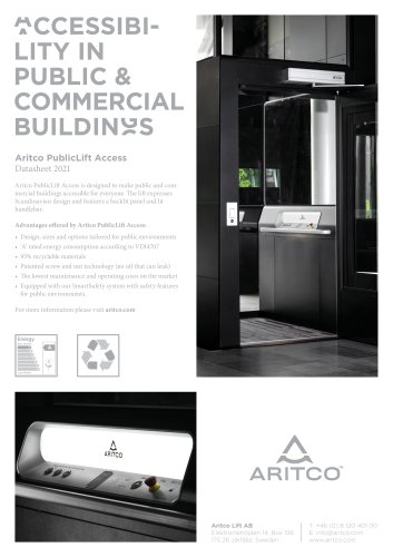 Aritco PublicLift Access - Datasheet in English