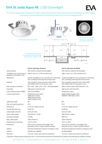 EVA DL Leda Aqua HE LED downlight