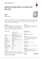 Stainless Design Warm-air Hand Dryer Mini 281 - 1