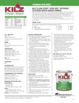 KILZ CLEAN START®  ZERO VOC* INTERIOR /  EXTERIOR WATER-BASED PRIMER-1