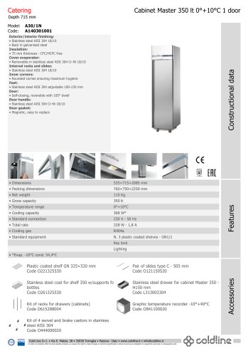 Cabinet Master 350 lt : A30/1N