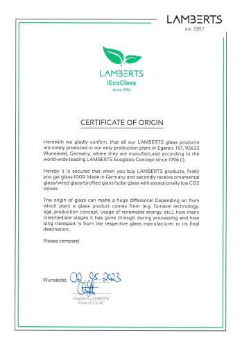 Certificate of Origin
