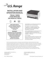 Installation/Operation Manual: All RG-HDSA & C-HDSA Series Gas Char Broilers, part #1382693 - 1