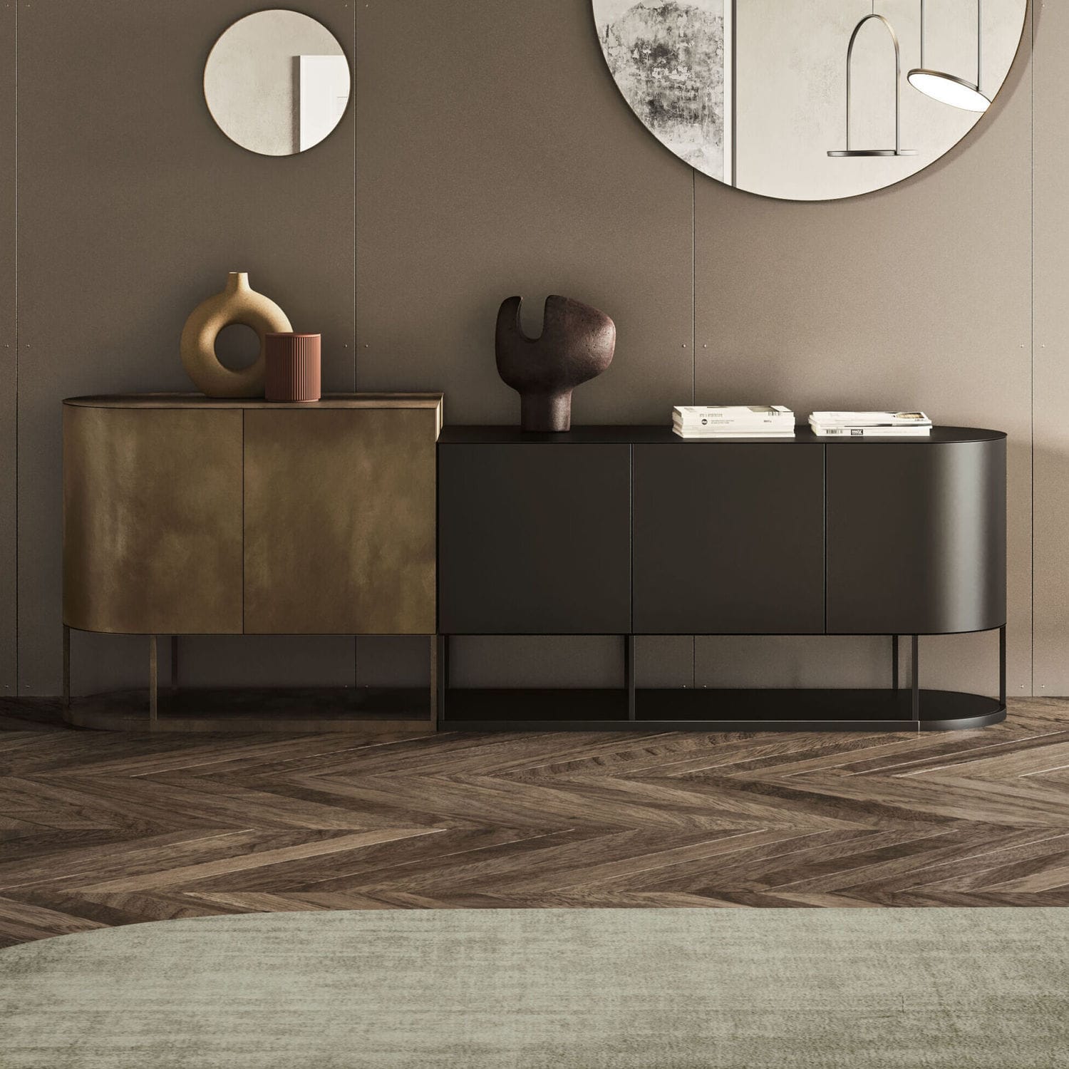 Buffet aparador com pés altos - BIKRAM - Ronda Design - contemporâneo ...
