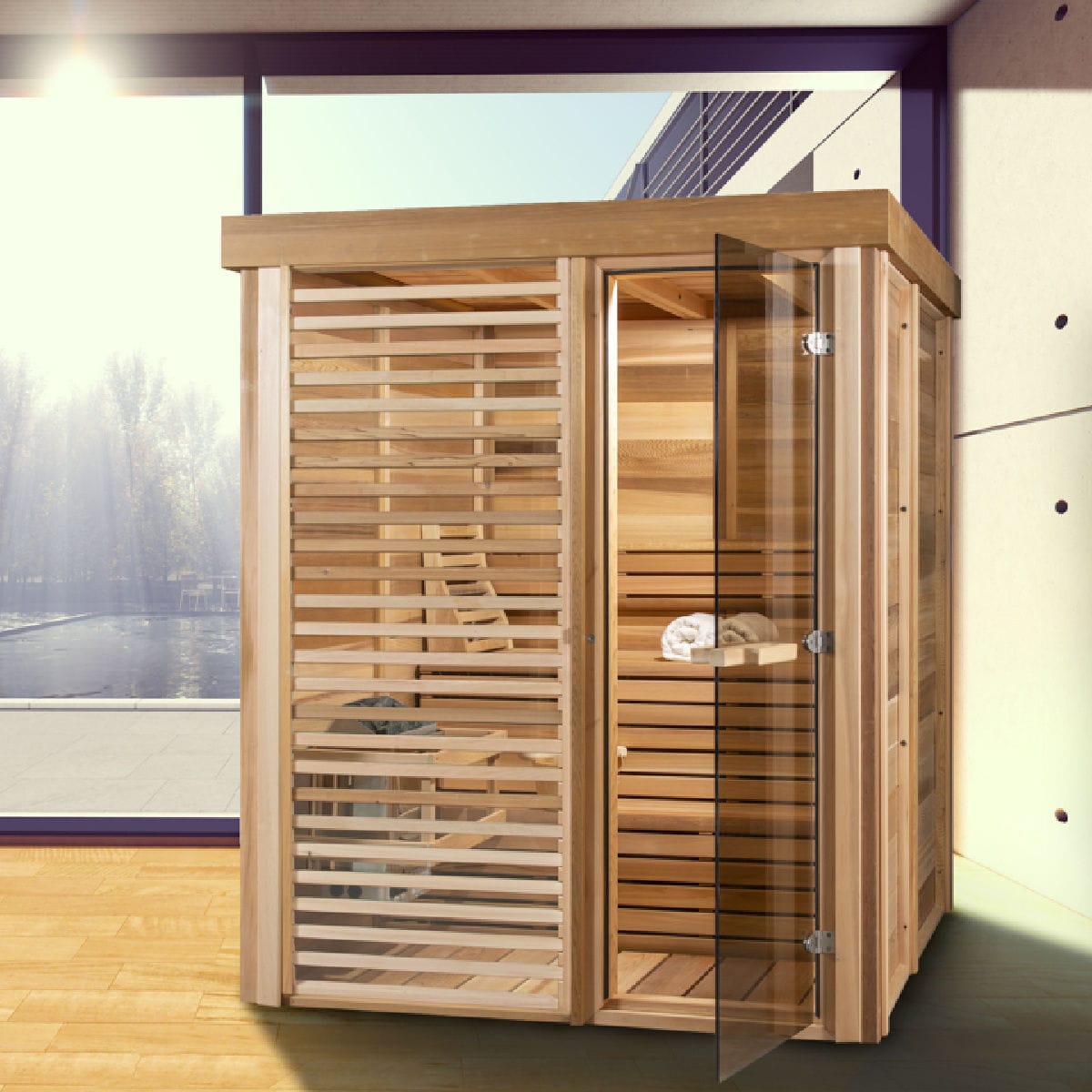 Sauna da linha residencial Compact 6FTx6FT Urban Cedar Hot Tubs and