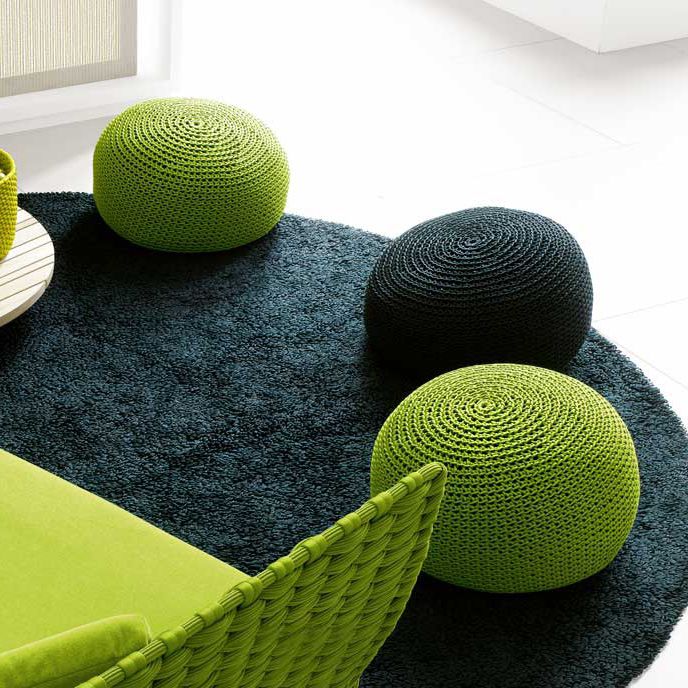 Puff contemporâneo PICOT PAOLA LENTI em tecido / redondo / quadrado