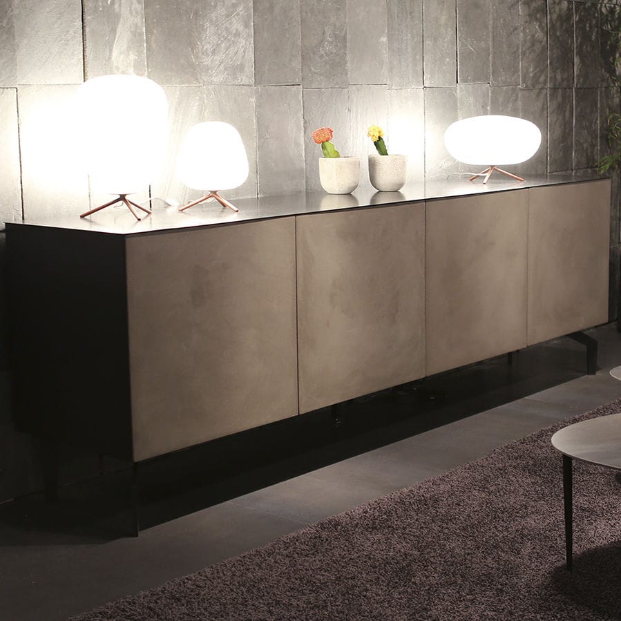 Buffet aparador contemporâneo - TRISS - em vidro / em concreto / laminado